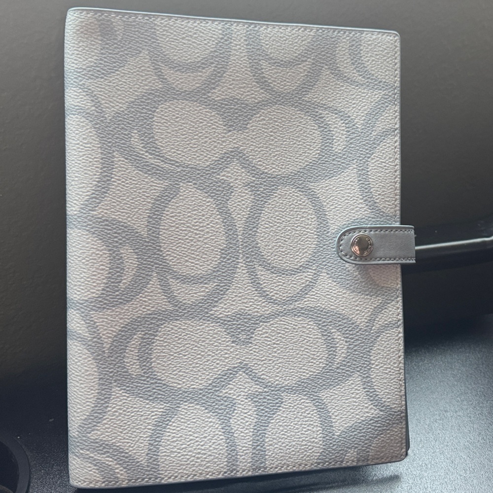 Ice Blue Coach Notebook Case